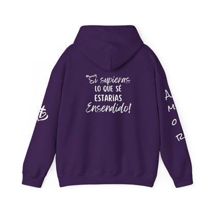 "Enciende tu pasión: Sudadera con capucha Unisex Heavy Blend™" Con la audaz frase: "Si supieras lo que sé,  estarías ensendido!."