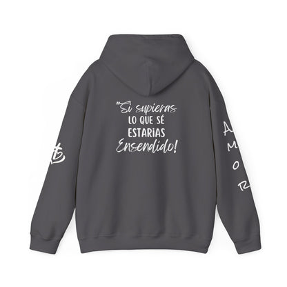 "Enciende tu pasión: Sudadera con capucha Unisex Heavy Blend™" Con la audaz frase: "Si supieras lo que sé,  estarías ensendido!."